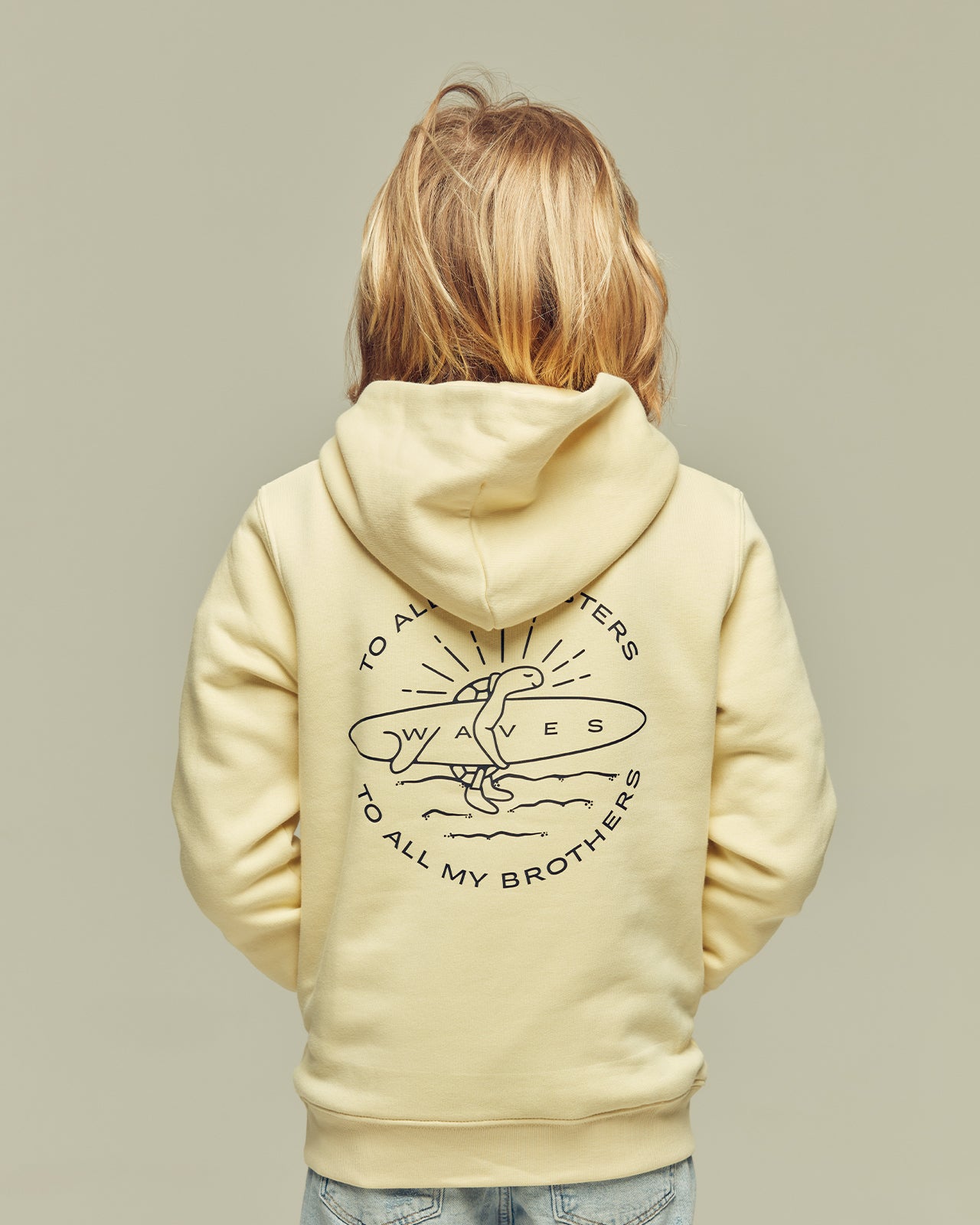 SURFER TURTLE kids' brushed organic cotton hoodie
