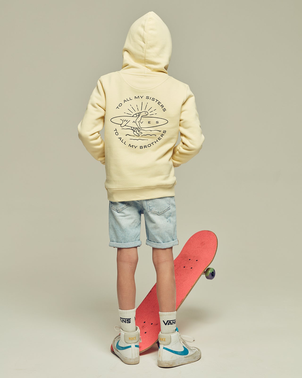 SURFER TURTLE kids' brushed organic cotton hoodie