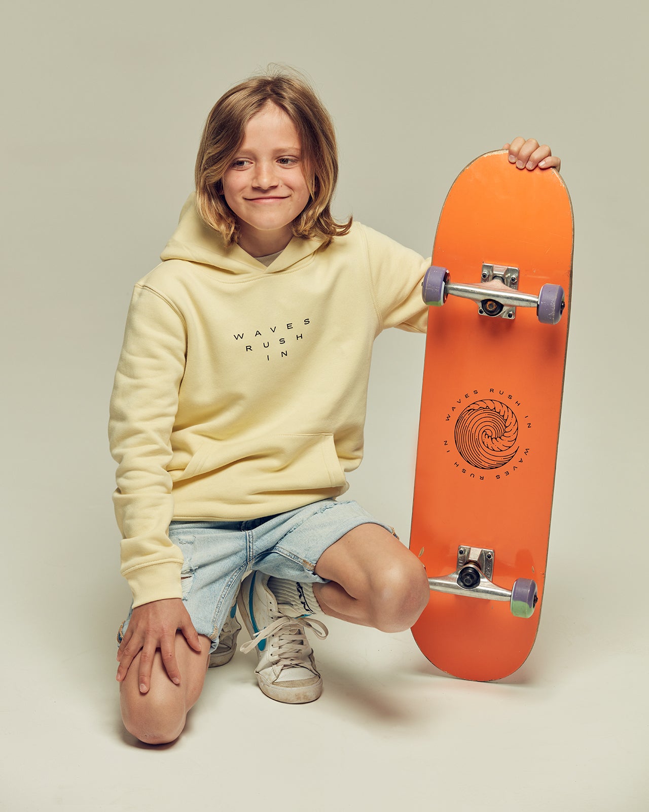 SURFER TURTLE kids' brushed organic cotton hoodie