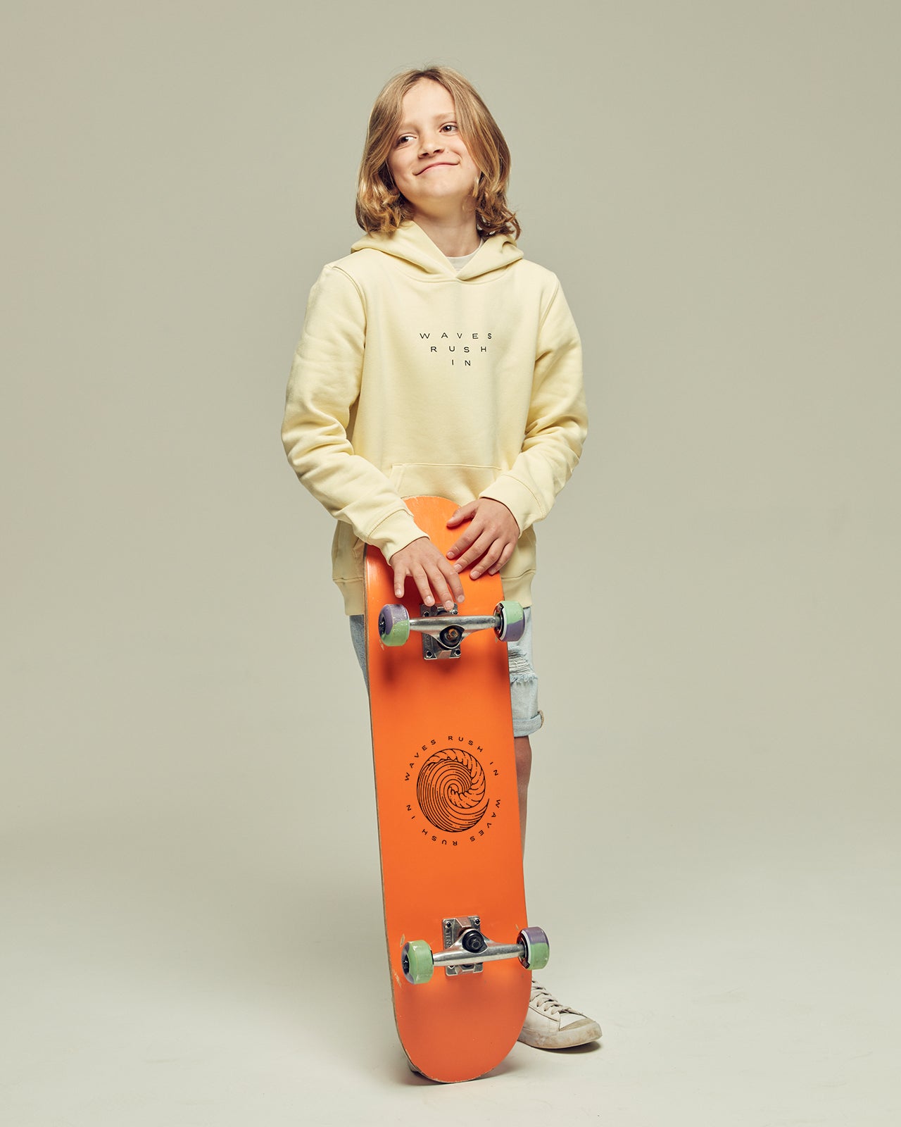 SURFER TURTLE kids' brushed organic cotton hoodie