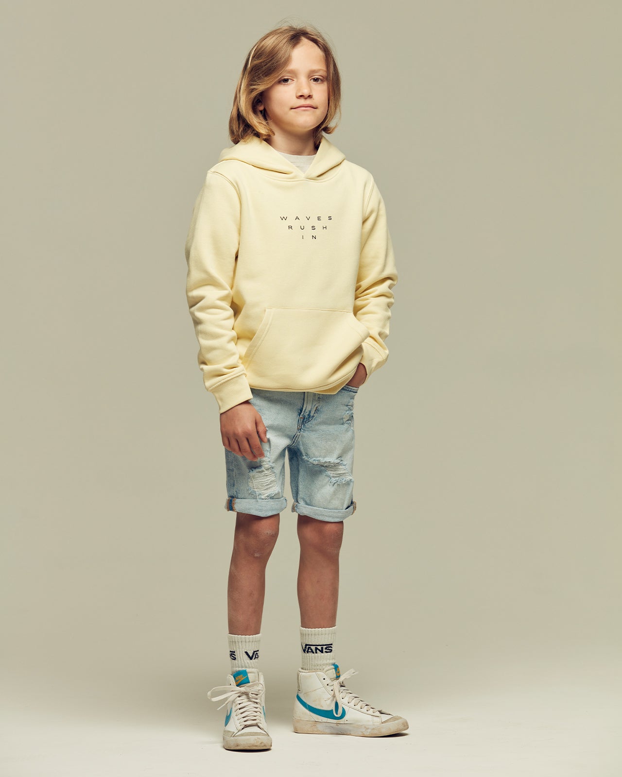 SURFER TURTLE kids' brushed organic cotton hoodie