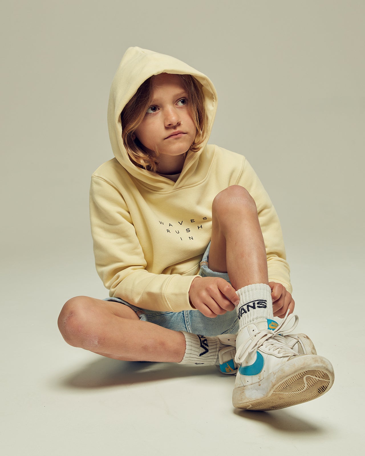 SURFER TURTLE kids' brushed organic cotton hoodie