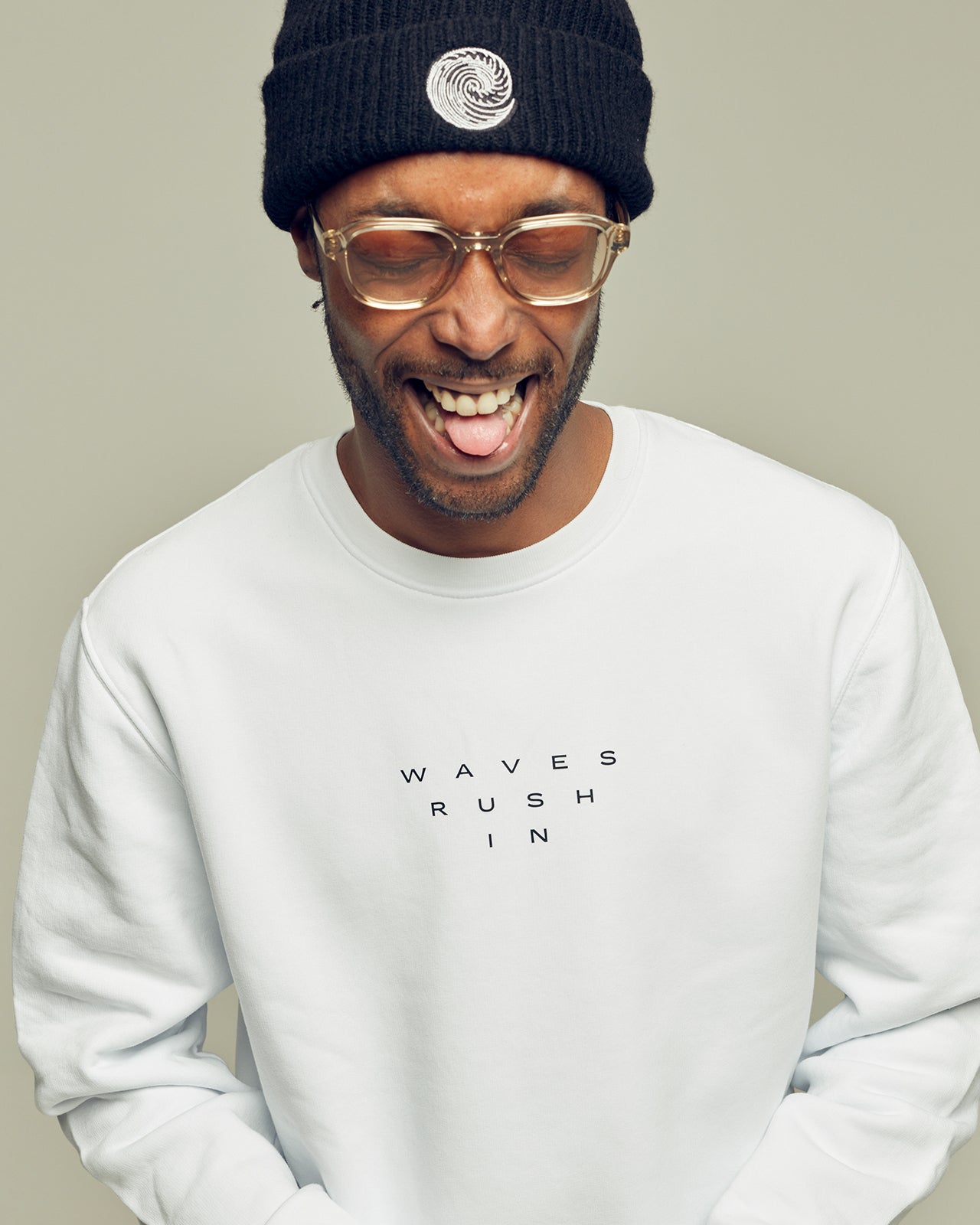 WAVES RUSH IN organic combed cotton unisex sweatshirt