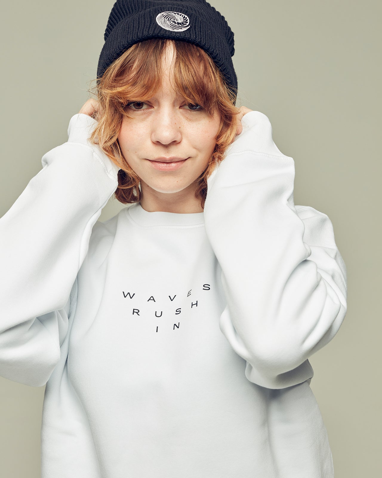 WAVES RUSH IN organic combed cotton unisex sweatshirt