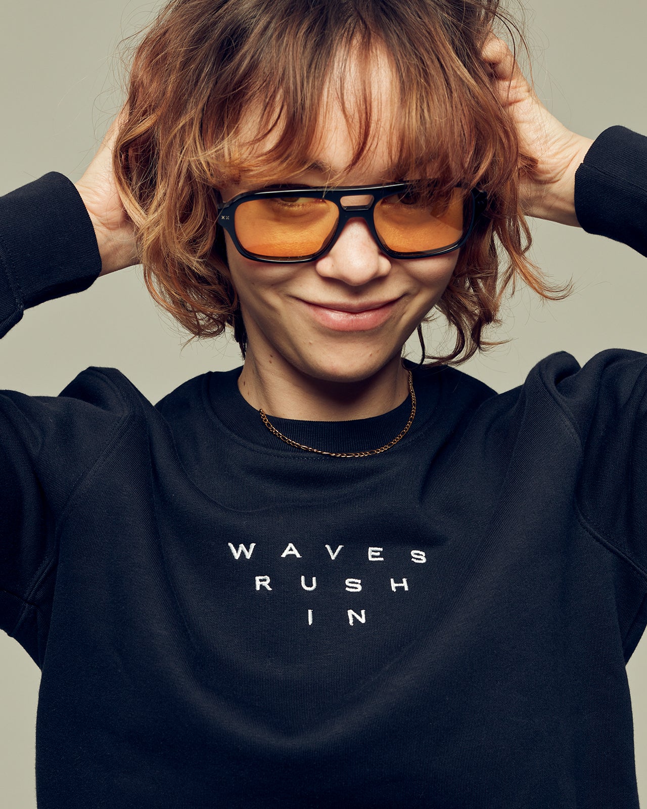WAVES RUSH IN organic combed cotton unisex sweatshirt