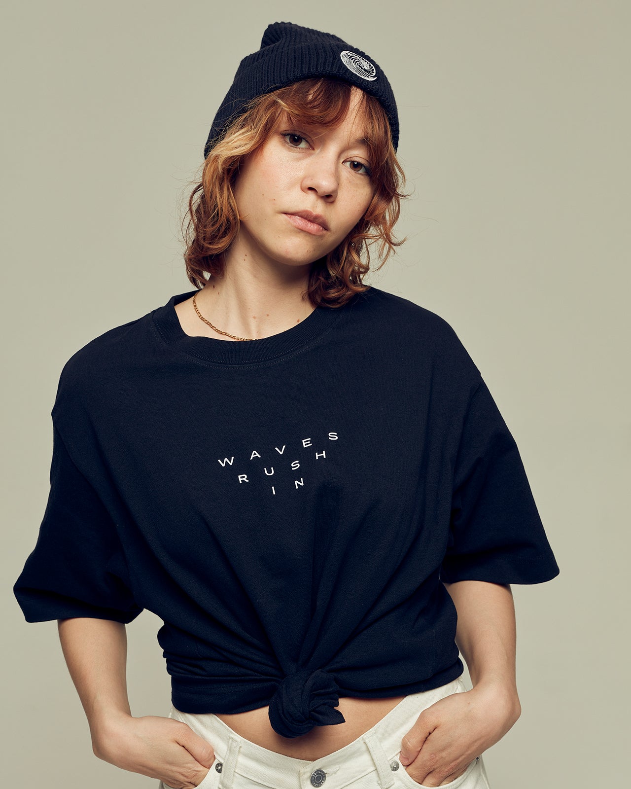 WAVES RUSH IN oversized organic cotton unisex t-shirt