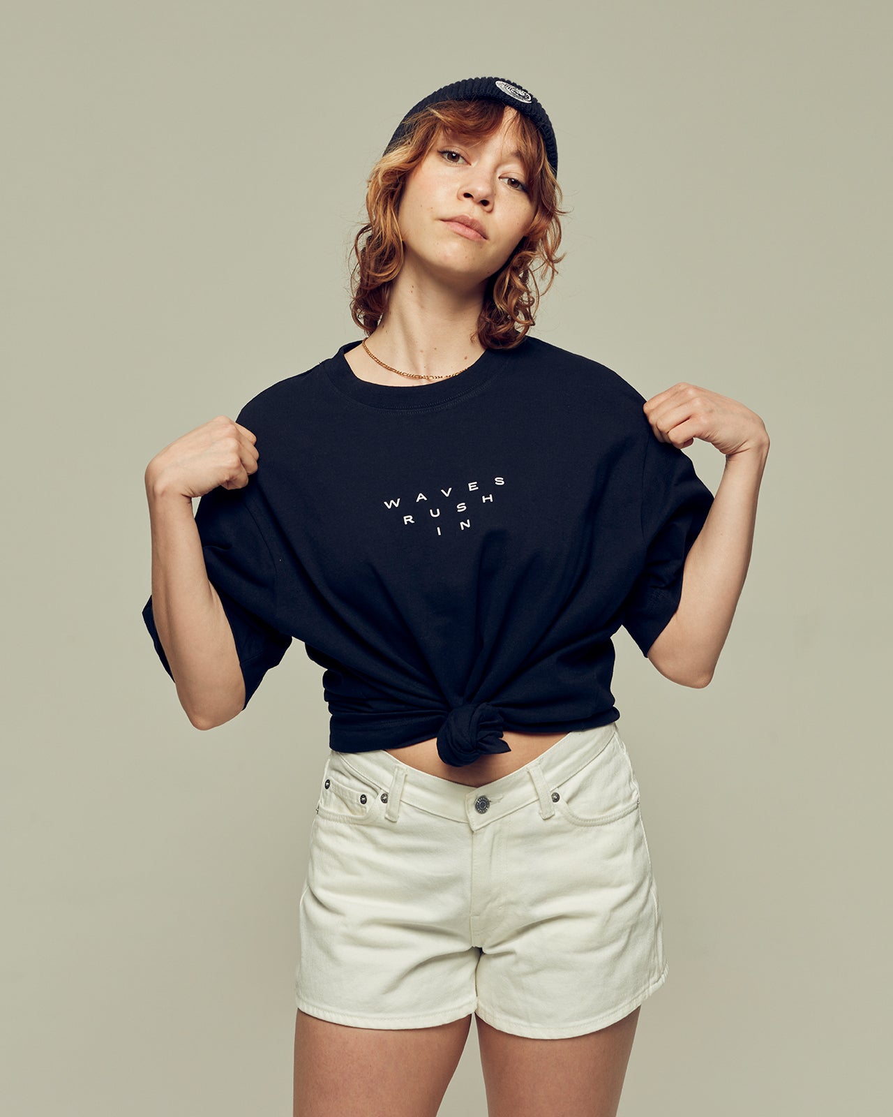 WAVES RUSH IN oversized organic cotton unisex t-shirt