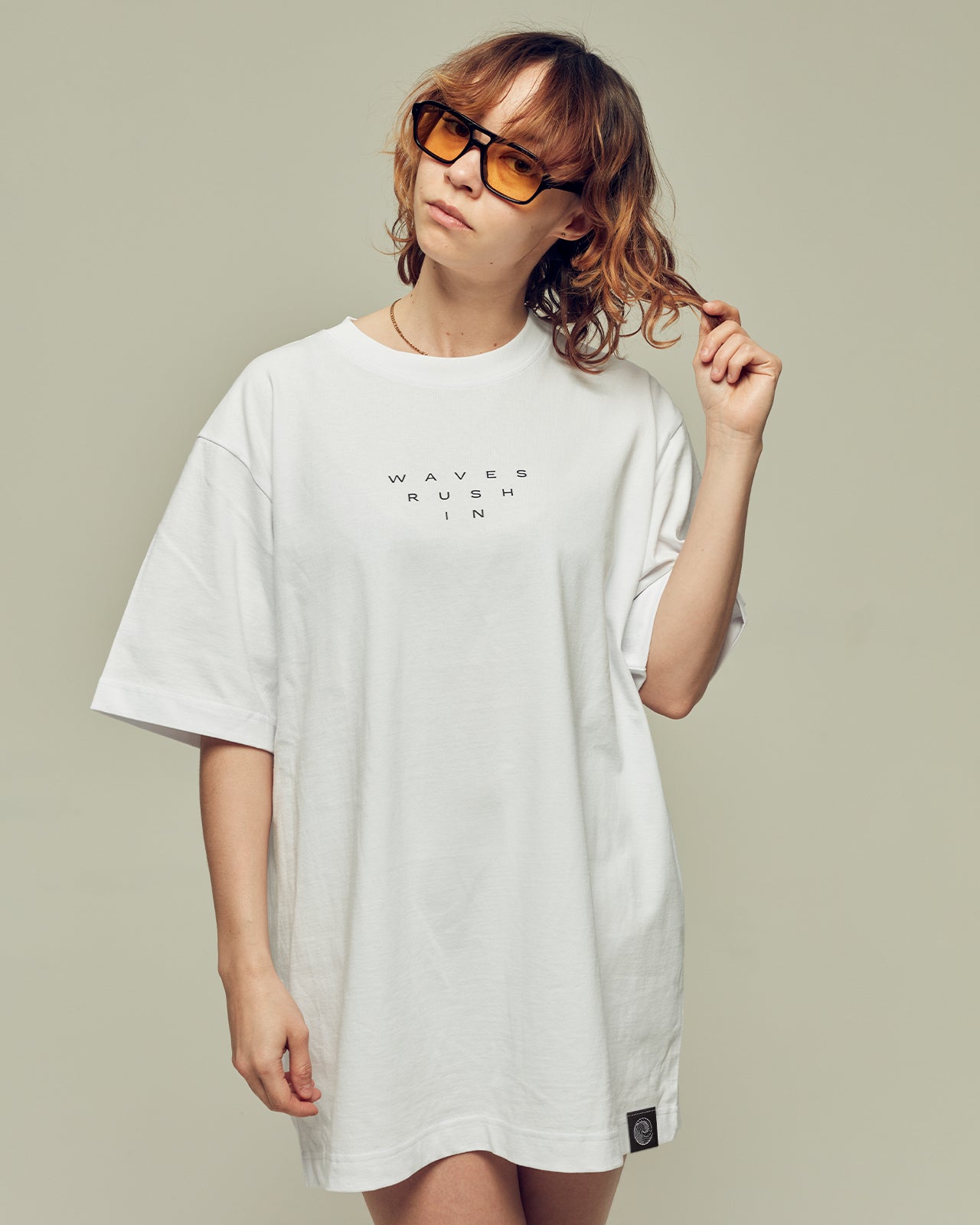 WAVES RUSH IN oversized organic cotton unisex t-shirt