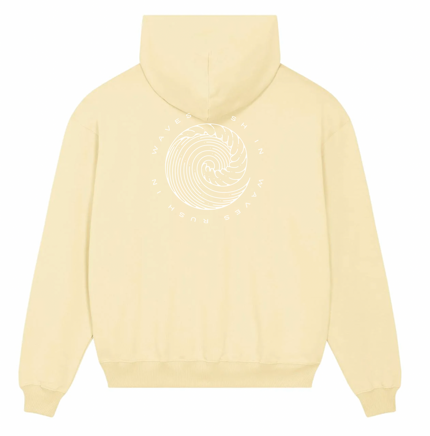 WAVES RUSH IN BUTTER brushed organic cotton unisex hoodie