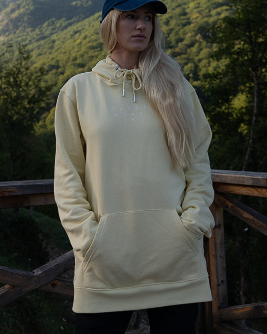 WAVES RUSH IN BUTTER brushed organic cotton unisex hoodie